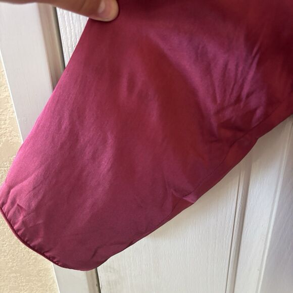 Womens Satin Chinese Jacket Dragon Design 100% Silk Size Large Red Artsy City - Picture 4 of 12